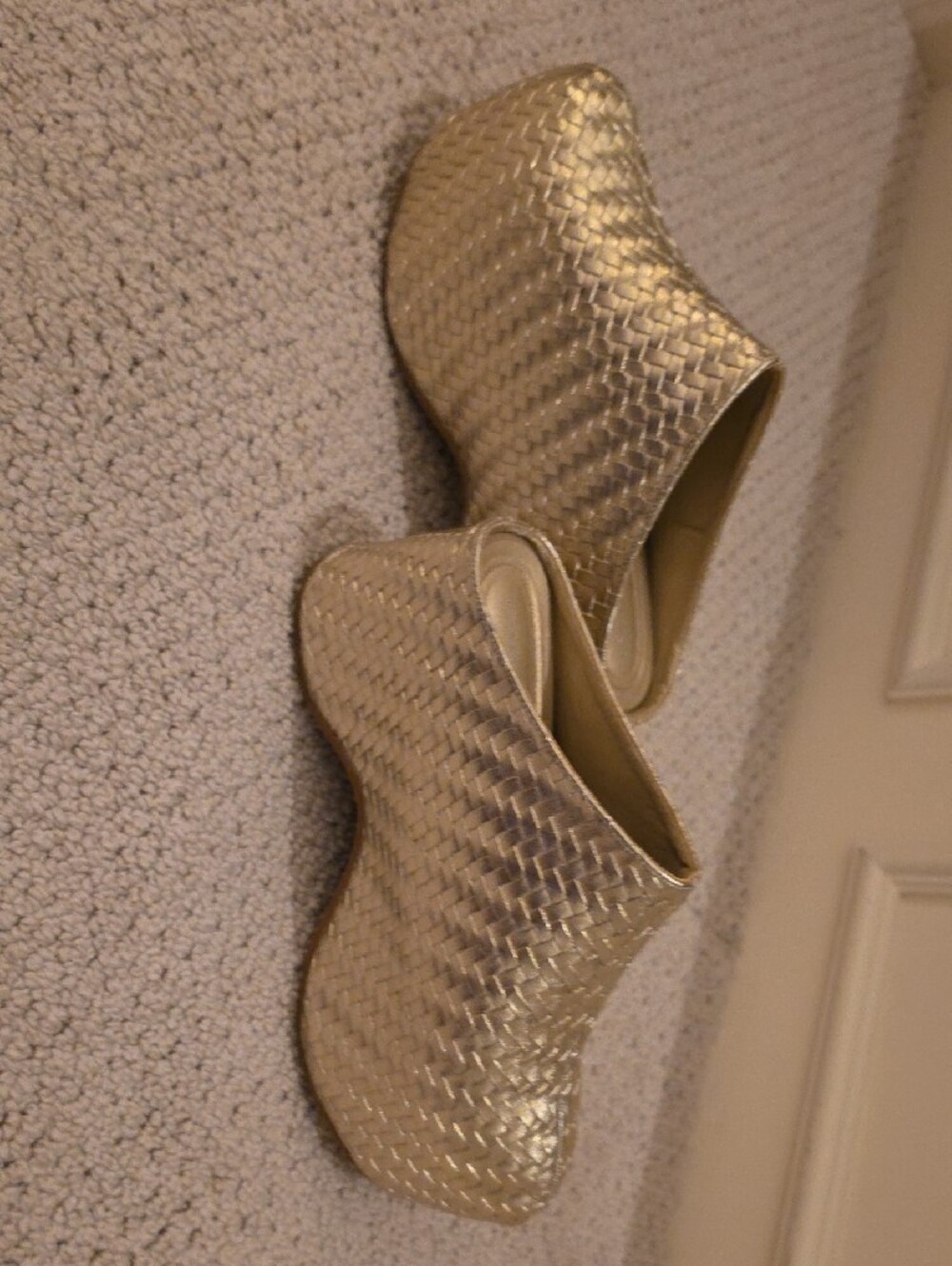 Metallic Gold Woven Ballet Flats for Women - Picture 5 of 6